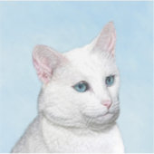 Witte kat schilderen - Kute Original Cat Art Sticker (Voorkant)