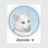 Witte kat schilderen - Kute Original Cat Art Sticker (Vel)