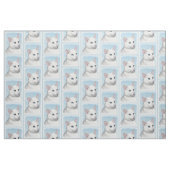 Witte kat schilderen - Kute Original Cat Art Stof (Fat Quarter)