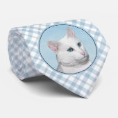 Witte kat schilderen - Kute Original Cat Art Stropdas (Opgerold)