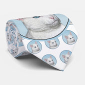Witte kat schilderen - Kute Original Cat Art Stropdas (Opgerold)