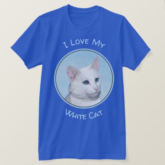Witte kat schilderen - Kute Original Cat Art T-shirt (Design voorkant)