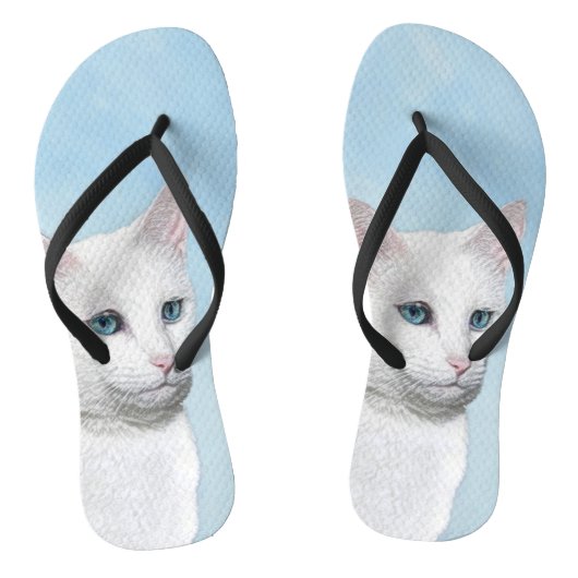 Witte kat schilderen - Kute Original Cat Art Teenslippers (Voetbed)
