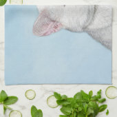 Witte kat schilderen - Kute Original Cat Art Theedoek (Gevouwen)