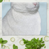 Witte kat schilderen - Kute Original Cat Art Theedoek (Gevouwen)
