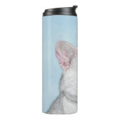Witte kat schilderen - Kute Original Cat Art Thermosbeker (Gedraaid links)