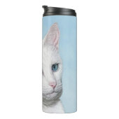 Witte kat schilderen - Kute Original Cat Art Thermosbeker (Geroteerd rechts)