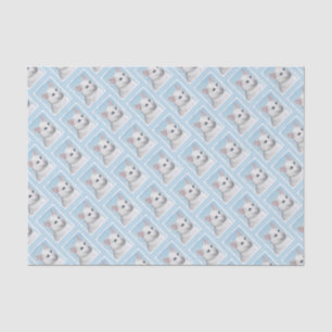 Witte kat schilderen - Kute Original Cat Art Tissuepapier