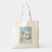 Witte kat schilderen - Kute Original Cat Art Tote Bag (Achterkant)