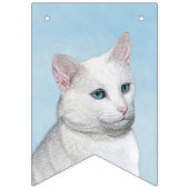 Witte kat schilderen - Kute Original Cat Art Vlaggetjes (Derde vlag)