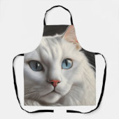 Witte kat schort (Voorkant)