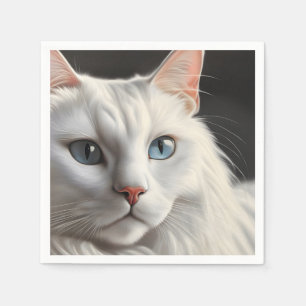 Witte kat servet