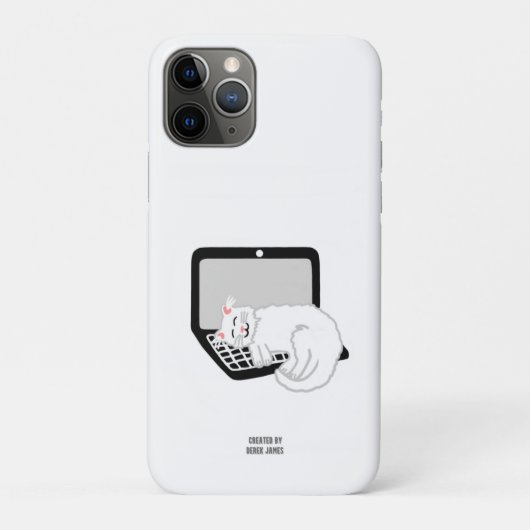 Witte kat slapen op laptop Apple iPhone 11 Pro Case-Mate iPhone Case (Achterkant)