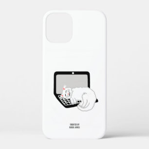 Witte kat slapen op laptop Apple iPhone 12 Mini Case-Mate iPhone Case