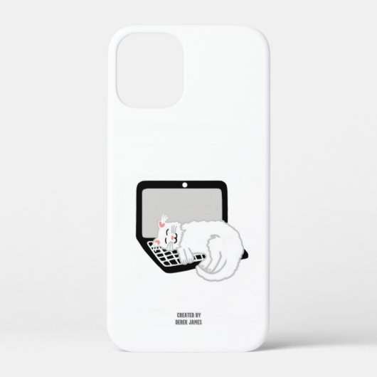 Witte kat slapen op laptop Apple iPhone 12 Mini Case-Mate iPhone Case (Achterkant)