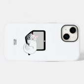 Witte kat slapen op laptop Apple iPhone 14 Hoesje (Achterkant (horizontaal))