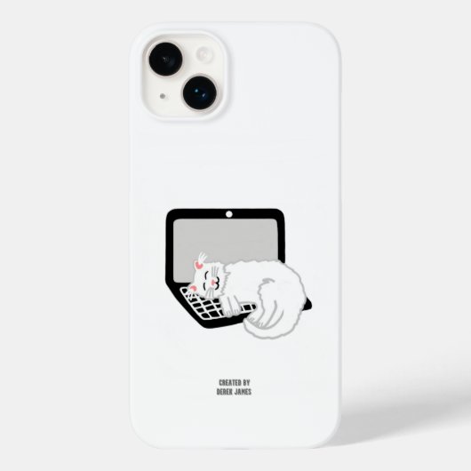 Witte kat slapen op laptop Apple iPhone 14 Plus Case-Mate iPhone Case (Achterkant)