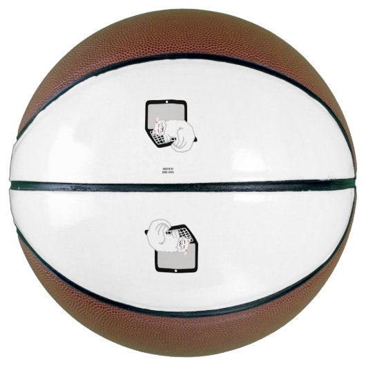 Witte kat slapen op laptop basketbal (Voorkant)