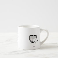 Witte kat slapen op laptop espresso Mok