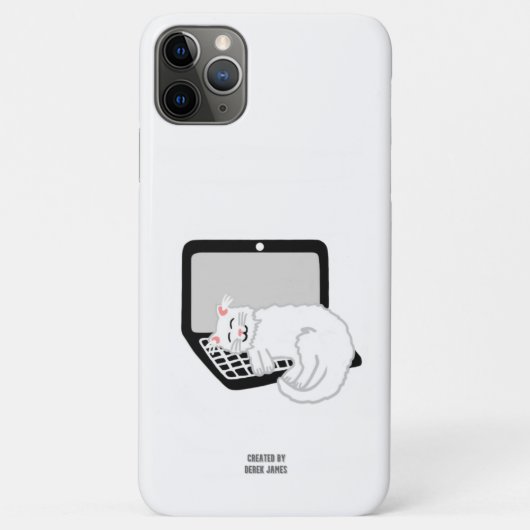 Witte kat slapen op laptop iPhone 11 Pro Max Case-Mate iPhone Case (Achterkant)