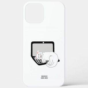 Witte kat slapen op laptop iPhone 12 Pro Max Case-Mate iPhone Case