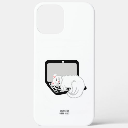 Witte kat slapen op laptop iPhone 12 Pro Max Case-Mate iPhone Case (Achterkant)