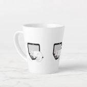 Witte kat slapen op laptop kleine latte Mok (Linkerhoek)