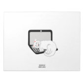 Witte kat slapen op laptop Notitieblok (Voorkant)