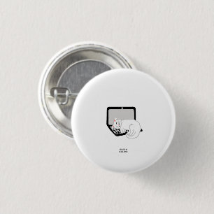 Witte kat slapen op laptop ronde Button