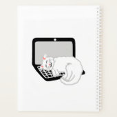Witte kat slapen op laptop standaard planner (Achterkant)