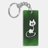 Witte kat sleutelhanger (Voorkant Links)