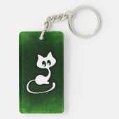 Witte kat sleutelhanger (achterkant)