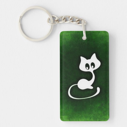 Witte kat sleutelhanger (Voorkant)