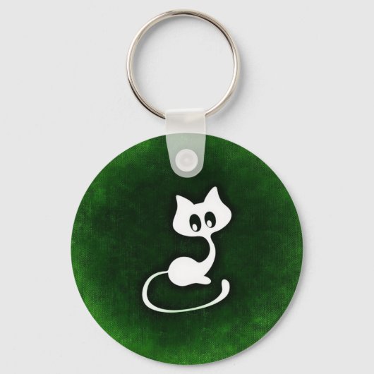 Witte kat sleutelhanger (Voorkant)