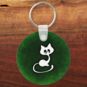 Witte kat sleutelhanger (Voorkant)