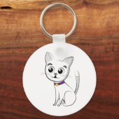 Witte kat sleutelhanger (Voorkant)