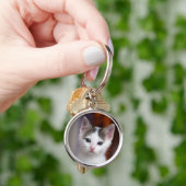 Witte Kat Sleutelhanger (Hand)