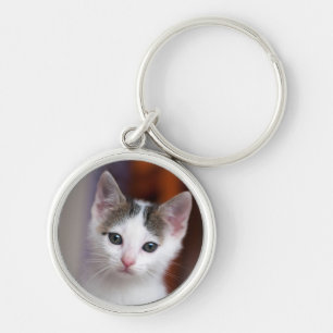 Witte Kat Sleutelhanger