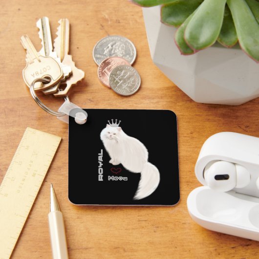 Witte kat sleutelhanger (Bureau)