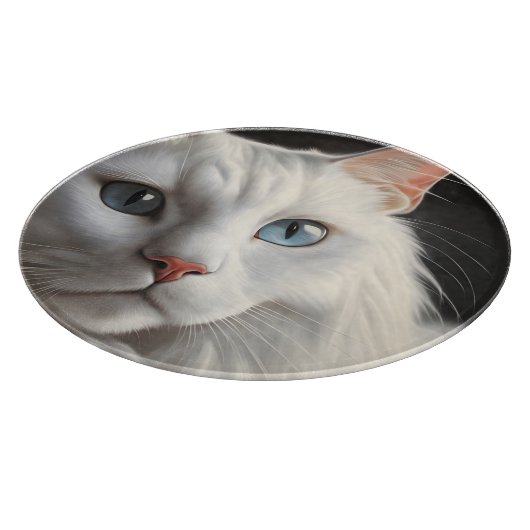 Witte kat snijplank (Hoek)