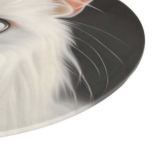 Witte kat snijplank (Hoek)