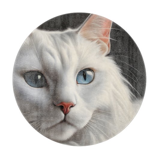 Witte kat snijplank (Voorkant)
