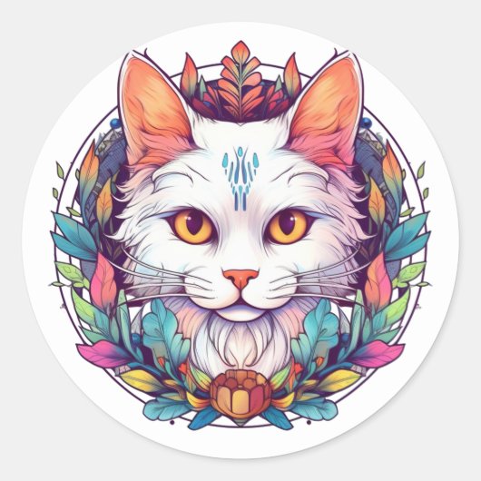 Witte Kat Stickers (Voorkant)