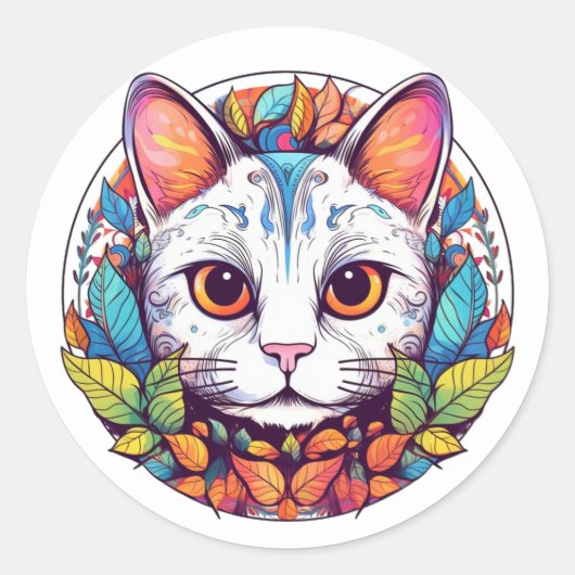 Witte Kat Stickers (Voorkant)