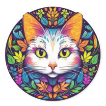 Witte Kat Stickers