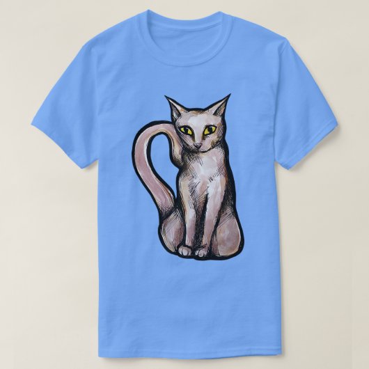 Witte kat t-shirt (Design voorkant)