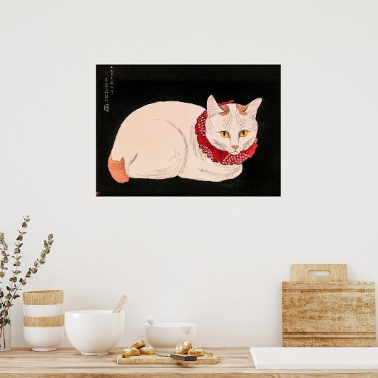  Witte Kat - Takahashi Shotei Poster (Keuken)