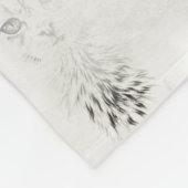 Witte kat tekening van het kinderportret kattenkun fleece deken (Hoek)