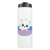 witte kat thermosbeker (Voorkant)