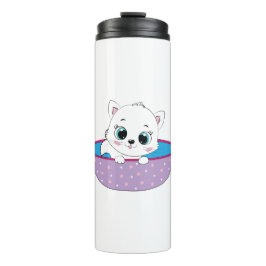 witte kat thermosbeker